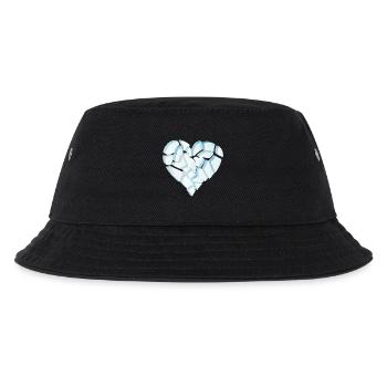 Gebrochenes Herz aus Eis – zerbrochene Herz Form - Kinder Bucket Hat - Schwarz - Vorne