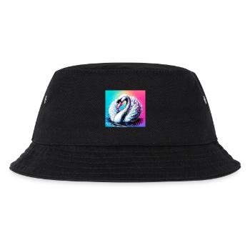 Schwan - Kinder Bucket Hat - Schwarz - Vorne