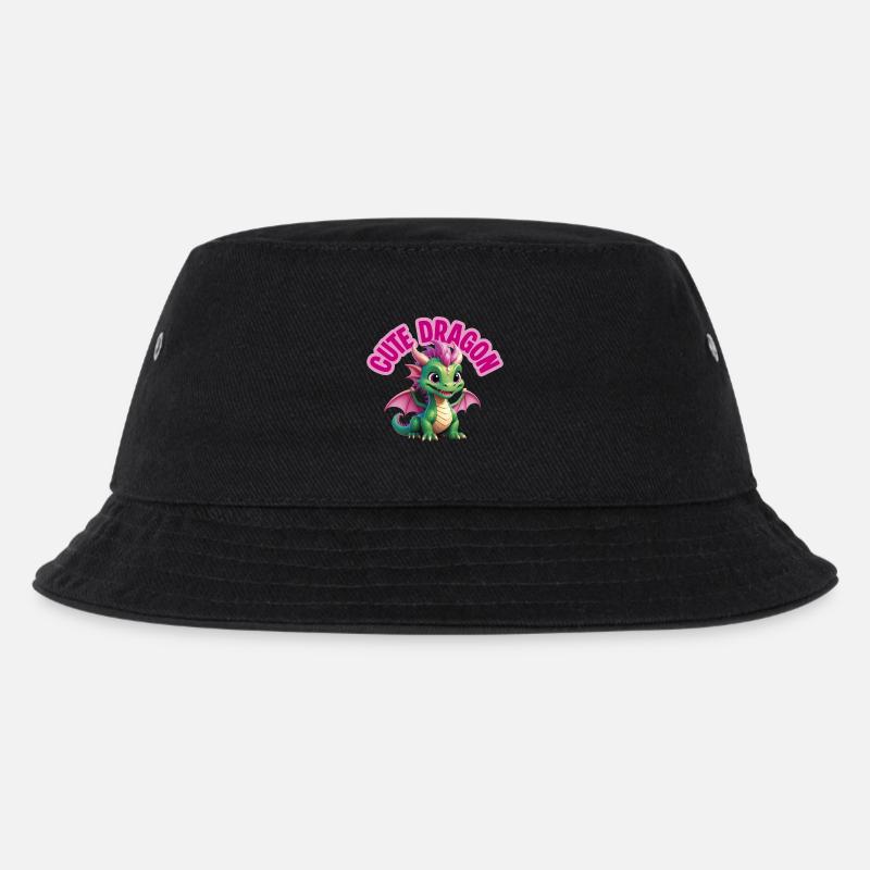 Niedlicher Drache - Kinder Bucket Hat - Schwarz