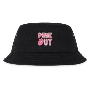 Pink Out Football Bewusstsein für Brustkrebs - Kinder Bucket Hat - Schwarz - Vorne