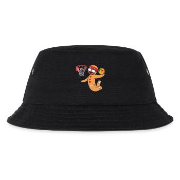 Lebkuchenmann Weihnachten Basketball Lebkuchen - Kinder Bucket Hat - Schwarz - Vorne