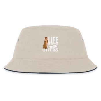 Seeotter Leben Besser - Kinder Bucket Hat - Natur/Navy - Vorne