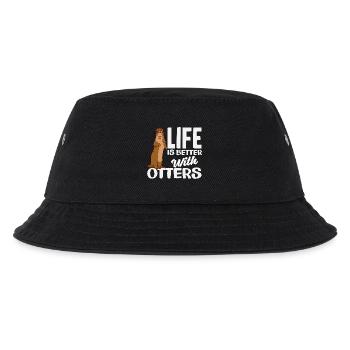 Seeotter Leben Besser - Kinder Bucket Hat - Schwarz - Vorne