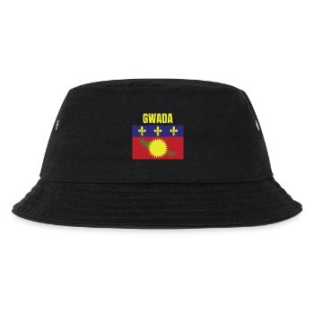 GWADA T-Shirt mit Flagge aus Guadeloupe - Kinder Bucket Hat - Schwarz - Vorne