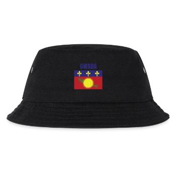 GWADA T-Shirt mit Flagge aus Guadeloupe - Kinder Bucket Hat - Schwarz - Vorne