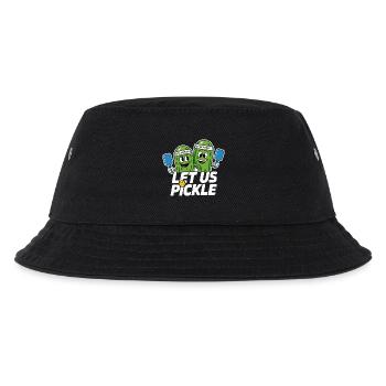 Let Us Pickle Paddleball Cucumber Sportsman - Kids’ Bucket Hat - black - Front