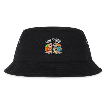 Zwei niedliche Backpacker Otter auf Weltreise - Kinder Bucket Hat - Schwarz - Vorne
