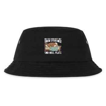 Hund als Bettmitbewohner - Kinder Bucket Hat - Schwarz - Vorne