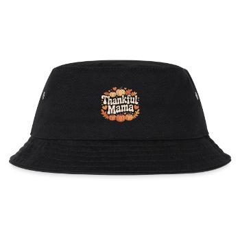 Thankful Mama Herbst Kürbis Mama Erntedank - Kinder Bucket Hat - Schwarz - Vorne