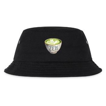 Zen Matcha Latte Aquarell - Kinder Bucket Hat - Schwarz - Vorne