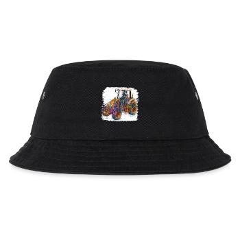 Neonlinien Konstruktionsbagger - Kinder Bucket Hat - Schwarz - Vorne