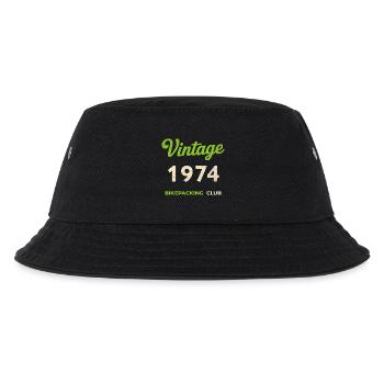 Vintage 1974 – Bikepacking Club Retro Geburtsjahr - Kinder Bucket Hat - Schwarz - Vorne