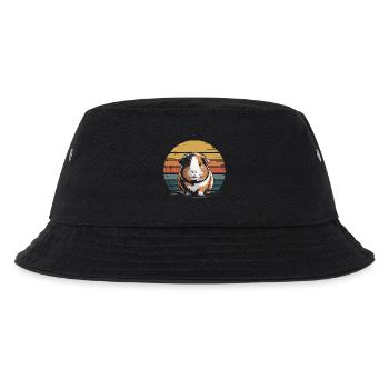 Guinea-Pig Retro Sonnenuntergang - Kinder Bucket Hat - Schwarz - Vorne