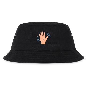 Winken-Hand Symbol Grafik - Kinder Bucket Hat - Schwarz - Vorne