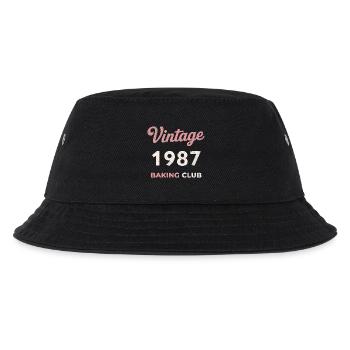 Vintage 1987 – Baking Club Retro Geburtsjahr - Kinder Bucket Hat - Schwarz - Vorne