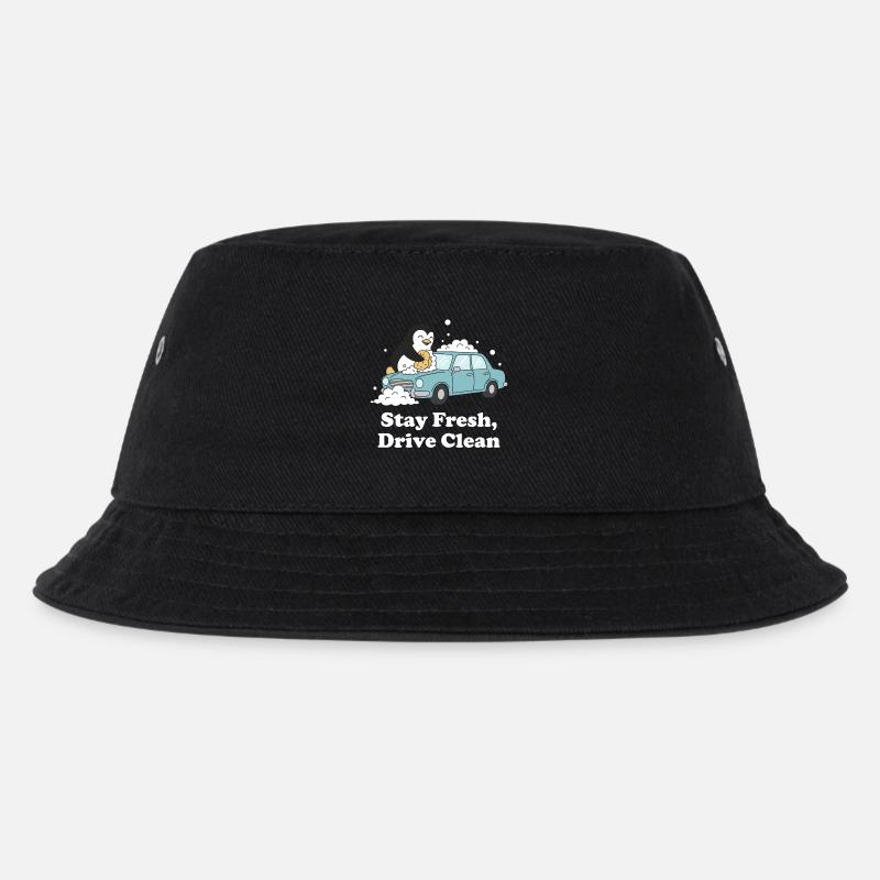 Stay Fresh Drive Clean Pinguin - Kinder Bucket Hat - Schwarz