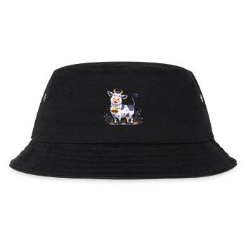 Lustige Kuh mit Glocke - Kinder Bucket Hat - Schwarz - Vorne