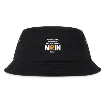 Heimat ist, wo man auch abends MOIN sagt! - Kinder Bucket Hat - Schwarz - Vorne
