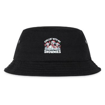 Niedliche festliche Schneemänner chillen mit meinen Schneemännern - Kinder Bucket Hat - Schwarz - Vorne