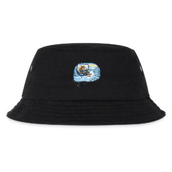 Lustiges Eichhörnchen im Skilift –Winterspaß Motiv - Kinder Bucket Hat - Schwarz - Vorne