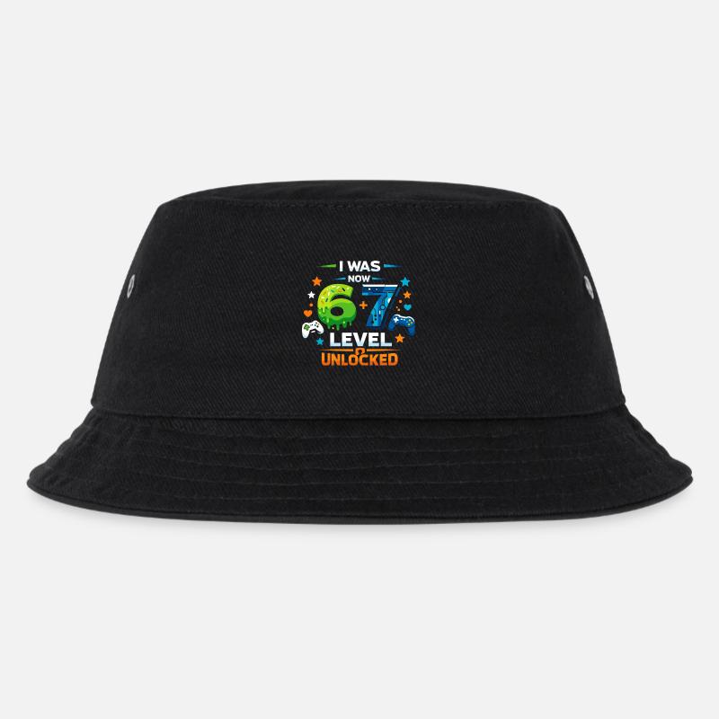 I was 6 Now Level 7 - 67 six seven - Kinder Bucket Hat - Schwarz