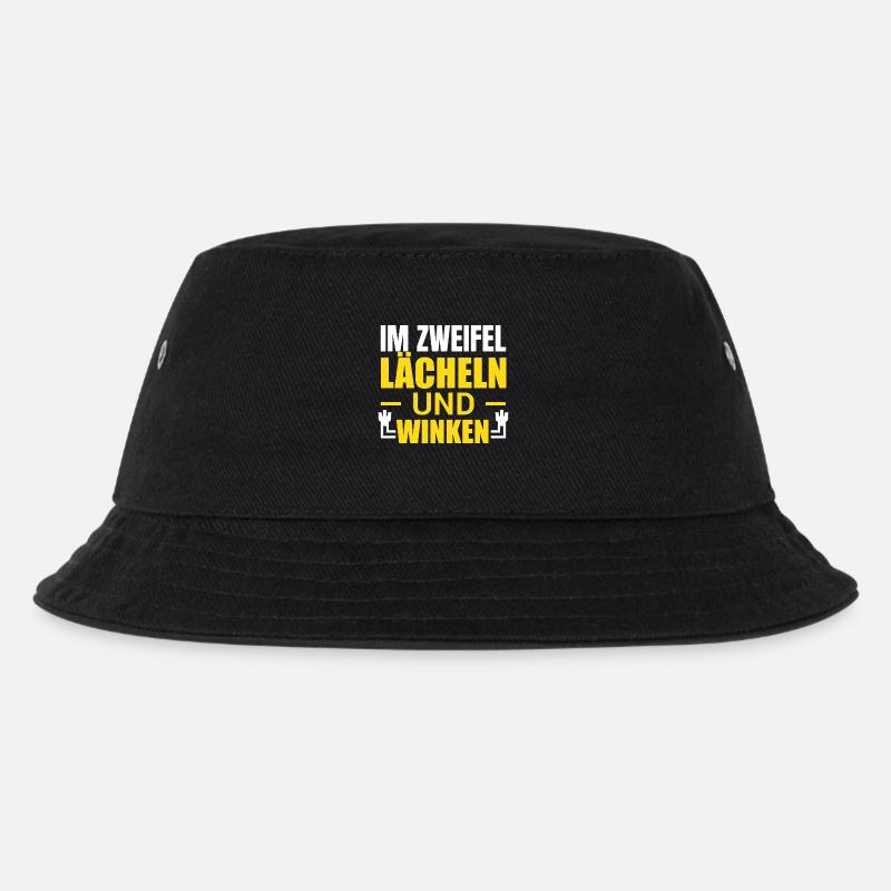 When in doubt, smile and wave - Kids’ Bucket Hat - black