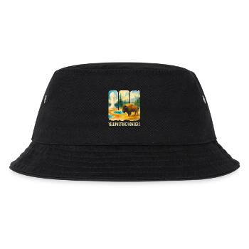 Berglandschaft mit Vulkan - Kinder Bucket Hat - Schwarz - Vorne