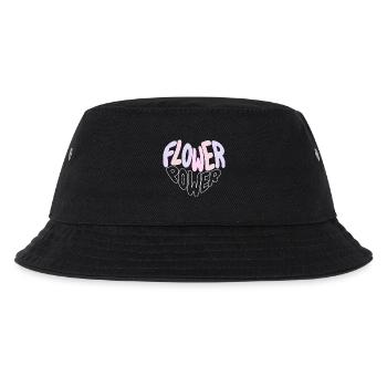 Pastell Flower Power Retro - Kinder Bucket Hat - Schwarz - Vorne