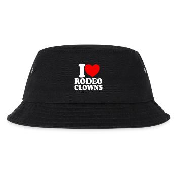 Ich liebe Rodeo-Clowns, Red Heart Rodeo-Clowns - Kinder Bucket Hat - Schwarz - Vorne