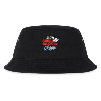 Travel anxiety humor, airport chaos, flying is - Kids’ Bucket Hat - black - Front