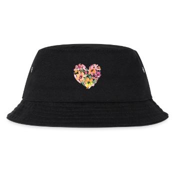 Floral Heart - Kids’ Bucket Hat - black - Front