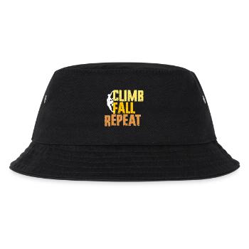 Indoor Klettern Indoorklettern Climb Fall Repeat - Kinder Bucket Hat - Schwarz - Vorne