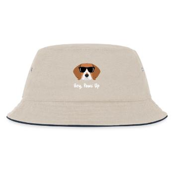 Beagle Dog liebt bunte Pop-Art-Porträts - Kinder Bucket Hat - Natur/Navy - Vorne