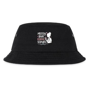 Messy Bun Coffee Scrubs Nurse - Kids’ Bucket Hat - black - Front