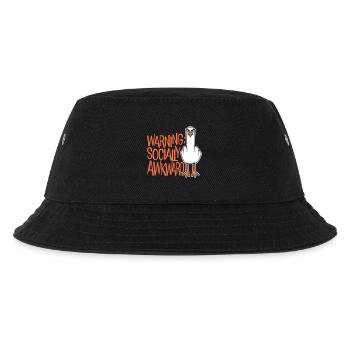 Warning Socially Awkward Möwe Mittelfinger Frech - Kinder Bucket Hat - Schwarz - Vorne