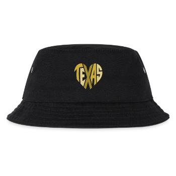 Texas Herz Typografie - Kinder Bucket Hat - Schwarz - Vorne