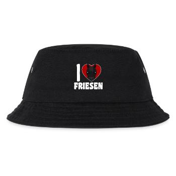 Ich liebe Friesen - Pferdeherz - Kinder Bucket Hat - Schwarz - Vorne
