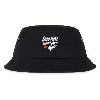 Herz kennt den Weg Typo Design - Kinder Bucket Hat - Schwarz - Vorne