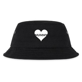 Herz MUMMY Mutti Shirt - Kinder Bucket Hat - Schwarz - Vorne