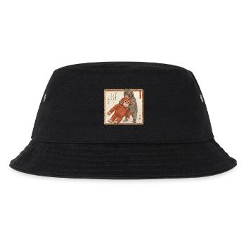 Ukiyo-e Baby Monkey Punch - Kinder Bucket Hat - Schwarz - Vorne