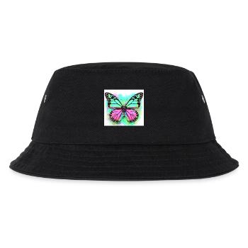 Schmetterling - Kinder Bucket Hat - Schwarz - Vorne