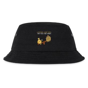 Leistung Lohnt Sich, Man Muss Erben - Kinder Bucket Hat - Schwarz - Vorne