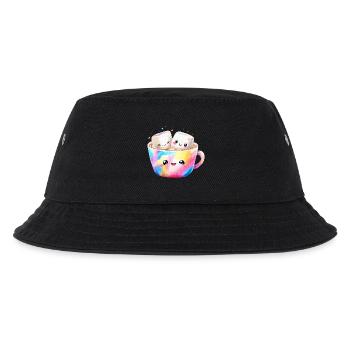 Kunterbunte Marshmallow Kaffeetasse - Kinder Bucket Hat - Schwarz - Vorne