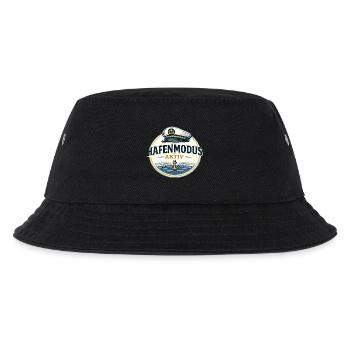 Hafenmodus aktiv maritimer Anker Spruch - Kinder Bucket Hat - Schwarz - Vorne