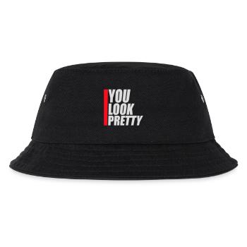 You Look Pretty Lustig Komplement Selbstliebe Logo - Kinder Bucket Hat - Schwarz - Vorne