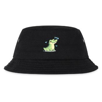 Krokodilchen Wasserspaß - Kinder Bucket Hat - Schwarz - Vorne