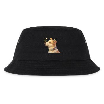 Feenhund mit Zauberblume und Raupe - Kinder Bucket Hat - Schwarz - Vorne