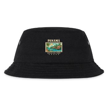 Panama Bocas del Toro Vintage Reisemarke - Kinder Bucket Hat - Schwarz - Vorne