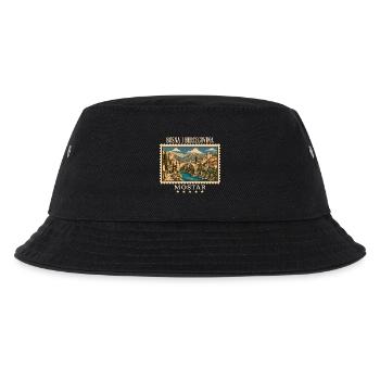 Bosnien Mostar Vintage Reisemarke - Kinder Bucket Hat - Schwarz - Vorne