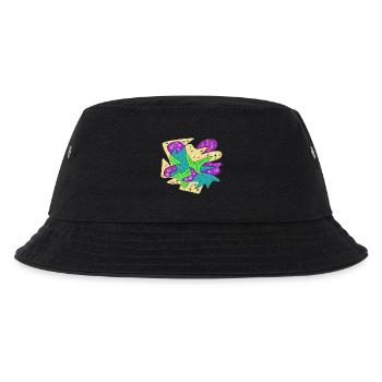 Abstract Farbexplosion Glitzer Splatter - Kinder Bucket Hat - Schwarz - Vorne